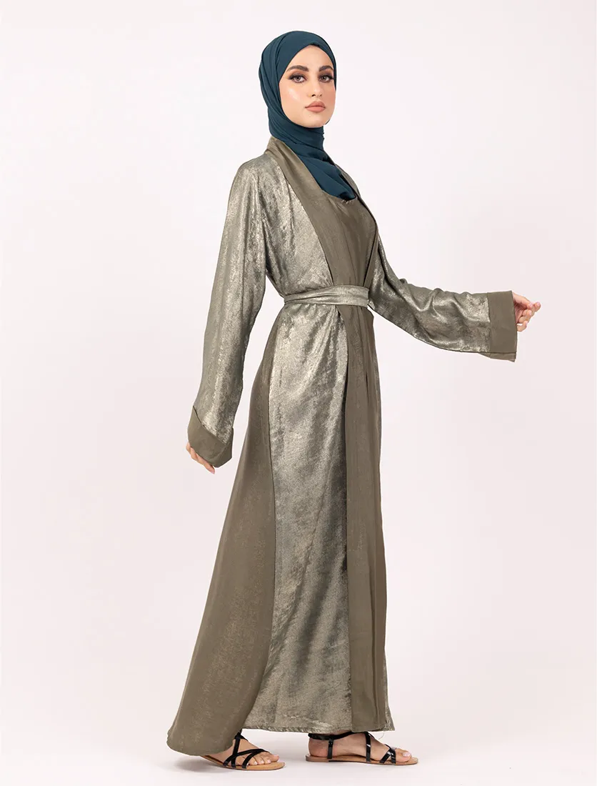 Khaki Jamila Open Abaya